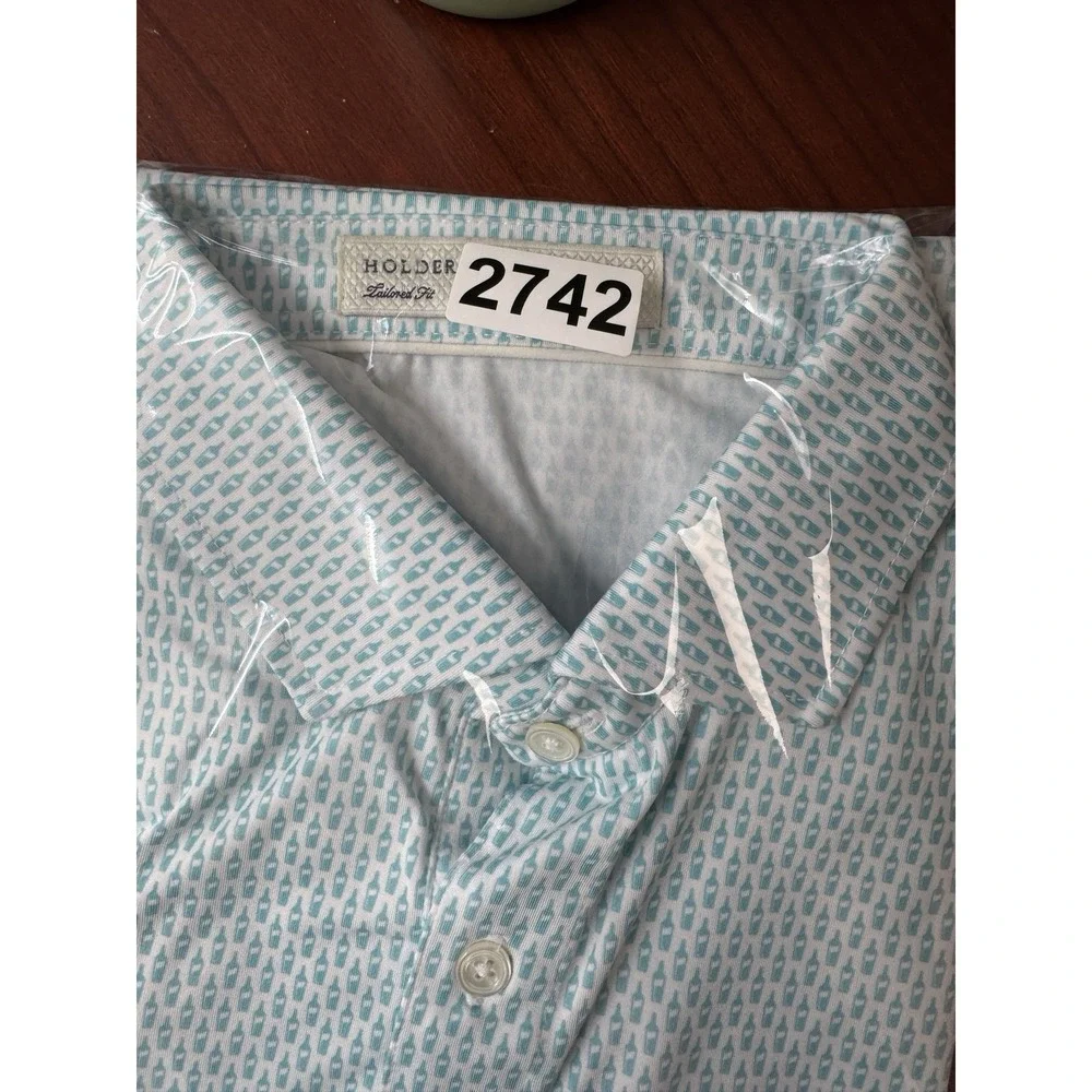 Holderness & Bourne Shirt Mens‎ Large Blue Polo Cocktail Pullover Golf Casual